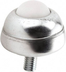 Hudson Bearing - 1 Inch Diameter, Round, Nylon Ball Transfer - 1-3/4 Inch Overall Diameter, 1-3/8 Inch Mount Height, 75 Lb. Capacity - Eagle Tool & Supply