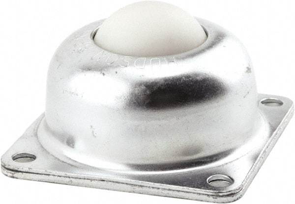 Hudson Bearing - 1-1/2 Inch Diameter, Square, Nylon Ball Transfer - 1.1875 Inch Mount Height, 250 Lb. Capacity - Eagle Tool & Supply