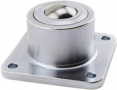 Hudson Bearing - 1.1875 Inch Diameter, Square, Stainless Steel Ball Transfer - 1.7813 Inch Mount Height, 750 Lb. Capacity - Eagle Tool & Supply