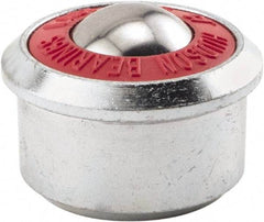 Hudson Bearing - 1.1875 Inch Diameter, Round, Stainless Steel Ball Transfer - 2 Inch Overall Diameter, 1/2 Inch Mount Height, 500 Lb. Capacity - Eagle Tool & Supply