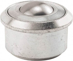 Hudson Bearing - 1.1875 Inch Diameter, Round, Stainless Steel Ball Transfer - 2 Inch Overall Diameter, 1/2 Inch Mount Height, 750 Lb. Capacity - Eagle Tool & Supply