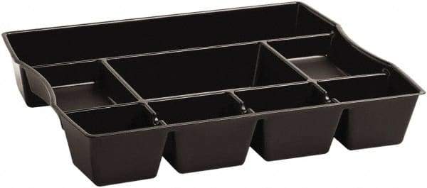 Rubbermaid - 8 Compartment, 14.86 Inch Wide x 11.88 Inch Deep x 2-1/2 Inch High, Drawer Organizer - Plastic, Black - Eagle Tool & Supply