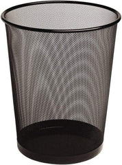 Rubbermaid - 2 Gal Black Round Trash Can - Metal, 14-3/16" High x 11.69" Long x 11.69" Wide - Eagle Tool & Supply