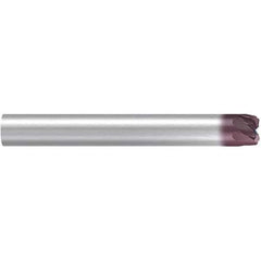 Emuge - 8° Taper Angle per Side, 9mm Small End Diam, 3.5mm LOC, Solid Carbide 7 Flute Tapered Corner Radius End Mill - TiAlN Finish, 80mm OAL, 10mm Shank Diam, Spiral Flute, 20° Helix - Eagle Tool & Supply
