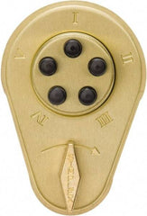 Kaba Access - 1-3/8 to 1-1/2" Door Thickness, Bright Brass Finish, Mechanical Deadbolt - Nonhanded Handling, Combination Override, Keyless Cylinder - Eagle Tool & Supply