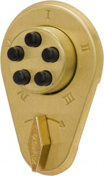 Kaba Access - 1-3/4 to 2-1/8" Door Thickness, Bright Brass Finish, Mechanical Deadbolt - Nonhanded Handling, Combination Override, Keyless Cylinder - Eagle Tool & Supply