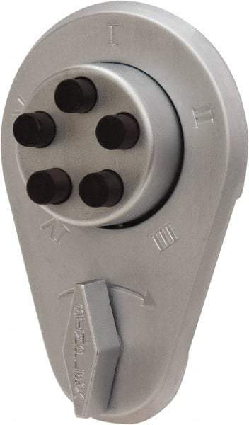 Kaba Access - 1-3/4 to 2-1/8" Door Thickness, Satin Chrome Finish, Push Button Deadbolt - Nonhanded Handling, Combination Override, Keyless Cylinder - Eagle Tool & Supply