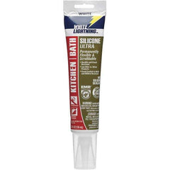 White Lightning - 5.3 oz Tube White Silicone Sealant - -80 to 450°F Operating Temp, 30 min Tack Free Dry Time, 24 hr Full Cure Time - Eagle Tool & Supply