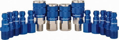Legacy - 14 Piece 1/4" Body 1/4 NPT 300 psi Steel/Aluminum Tru-Flate Automotive Pneumatic Coupling Plug Set - Eagle Tool & Supply