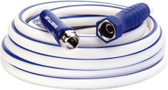 Legacy - 25' Long Marine/RV Hose - 1/2" Diam, 3/4" GHT, Hi-Tec Polymer, 150 psi, All Season, White with Blue Stripe - Eagle Tool & Supply