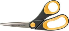 Ability One - 4" LOC, 8" OAL Titanium Scissors - Ambidextrous, Straight Handle, For Sticky Residues - Eagle Tool & Supply