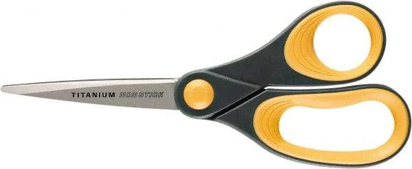 Ability One - 4" LOC, 8" OAL Titanium Scissors - Ambidextrous, Straight Handle, For Sticky Residues - Eagle Tool & Supply