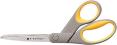 Ability One - 4" LOC, 8" OAL Titanium Scissors - Ambidextrous, Offset Handle, For Sticky Residues - Eagle Tool & Supply
