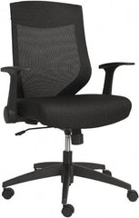 ALERA - 36-5/8 to 42-7/8" High Mid Back Chair - 26" Wide x 22-1/2" Deep, Fabric Mesh Seat, Black - Eagle Tool & Supply