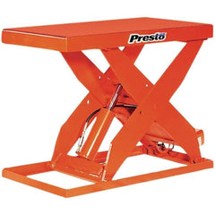 Presto Lifts - 6,000 Lb Capacity Hydraulic Scissor Lift - 7-1/4" to 43" Lift Height, 48" Platform Length x 24" Platform Width, 24" OAL - Eagle Tool & Supply