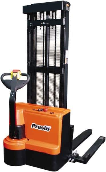 Presto Lifts - 2,200 Lb Capacity, 125" Lift Height, Battery Operated Power Stocker Lift - Eagle Tool & Supply