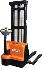Presto Lifts - 2,200 Lb Capacity, 125" Lift Height, Battery Operated Power Stocker Lift - Eagle Tool & Supply