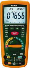 Extech - Digital LCD Display, 4,000 Megohm Electrical Insulation Resistance Tester & Megohmmeter - 1,000 VAC/VDC Max Test Voltage, Powered by 1.5V AA Battery - Eagle Tool & Supply