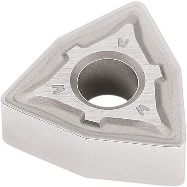 Seco - WNMG332 W-M3 Grade TP2501 Carbide Turning Insert - Al2O3 Finish, 80° Trigon, 3/8" Inscr Circle, 3/16" Thick, 1/32" Corner Radius - Eagle Tool & Supply