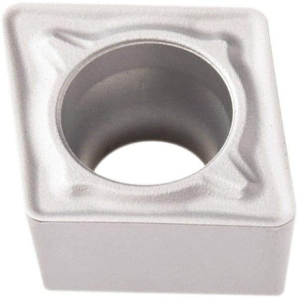 Seco - CCMT432 M5 Grade TP2501 Carbide Turning Insert - Al2O3 Finish, 80° Diamond, 1/2" Inscr Circle, 3/16" Thick, 1/32" Corner Radius - Eagle Tool & Supply