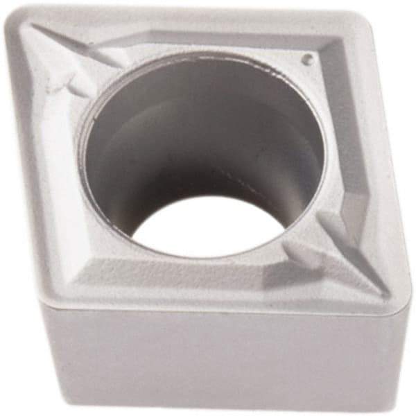 Seco - CCMT32.52W MF2 Grade TP2501 Carbide Turning Insert - Al2O3 Finish, 80° Diamond, 3/8" Inscr Circle, 5/32" Thick, 1/32" Corner Radius - Eagle Tool & Supply