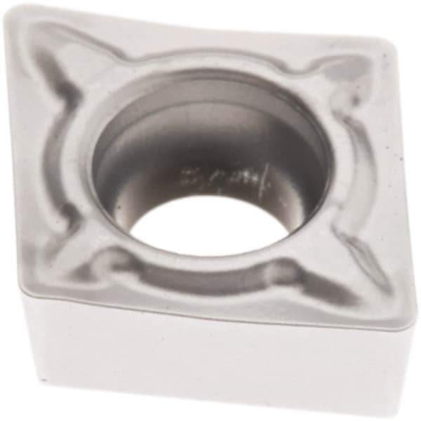 Seco - CCMT21.51W F1 Grade TP2501 Carbide Turning Insert - Al2O3 Finish, 80° Diamond, 1/4" Inscr Circle, 3/32" Thick, 1/64" Corner Radius - Eagle Tool & Supply