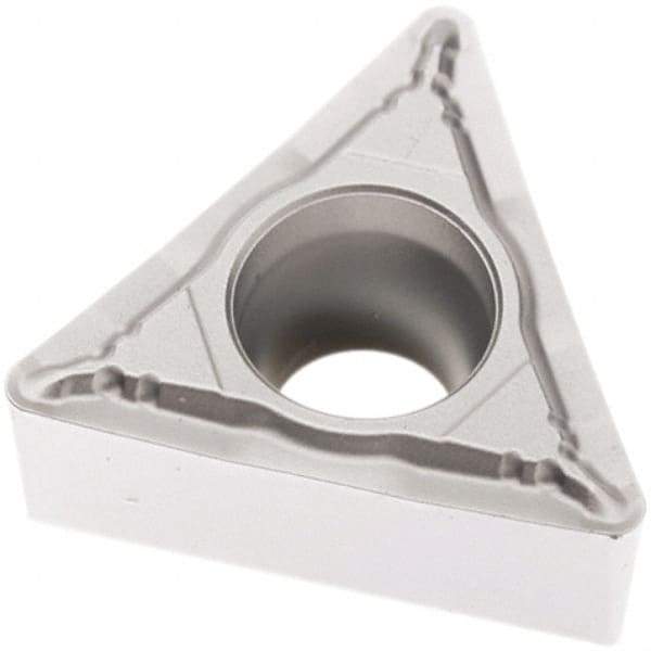 Seco - TCMX32.52 W-F1 Grade TP1501 Carbide Turning Insert - Al2O3 Finish, 60° Triangle, 3/8" Inscr Circle, 5/32" Thick, 1/32" Corner Radius - Eagle Tool & Supply