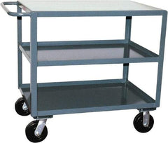 Jamco - 2,400 Lb Capacity, 24" Wide x 30" Long x 36" High Heavy Duty Service Cart - 3 Shelf, Steel - Eagle Tool & Supply