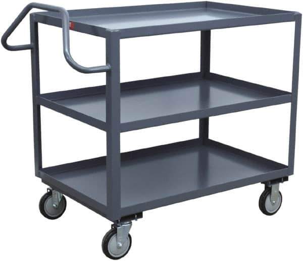 Jamco - 1,200 Lb Capacity, 48" Wide x 24" Long x 43" High Service Cart - 3 Shelf, Steel - Eagle Tool & Supply