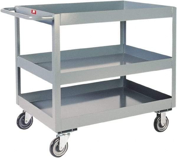 Jamco - 1,200 Lb Capacity, 48" Wide x 24" Long x 39" High Deep Shelf Cart - 3 Shelf, Steel - Eagle Tool & Supply