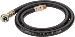PRO-SOURCE - 1/4" ID x 1/2" OD 3' Long Air Tank Hose - Tire Chuck Ends, 300 Working psi, 158°, 1/4" Fitting, Black - Eagle Tool & Supply