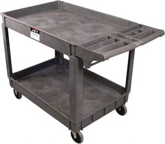 Jet - 550 Lb Capacity, 25-1/2" Wide x 46" Long x 33-1/2" High Standard Utility Cart - 2 Shelf, Plastic - Eagle Tool & Supply