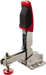 Bessey - 700 Lb Holding Capacity, Vertical Handle, Manual Hold Down Toggle Clamp - 55° Handle Movement, 45° Bar Opening, U-Bar, Flanged Base, Carbon Steel - Eagle Tool & Supply