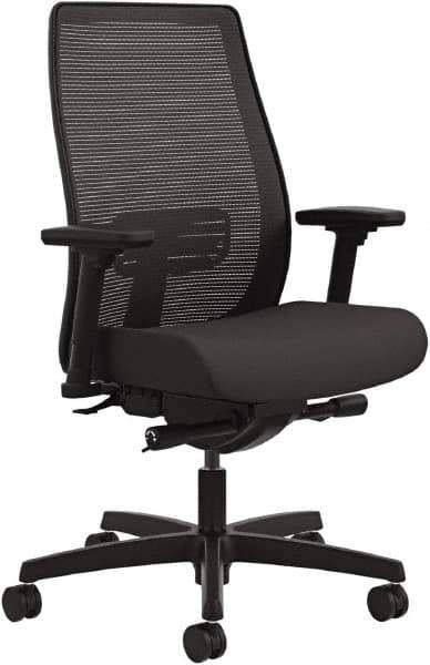 Hon - 46" High Mid Back Chair - 28" Wide x 29" Deep, Fabric Mesh Seat, Black - Eagle Tool & Supply