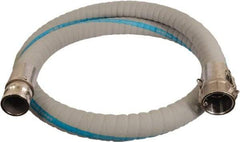 Continental ContiTech - 1" Inside x 1.56" Outside Diam, 220°F, Male x Female Camlock Food & Beverage Hose - 1-1/2" Bend Radius, Gray, 10' Long, 250 Max psi, 29 Vacuum Rating - Eagle Tool & Supply