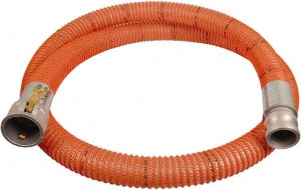 Alliance Hose & Rubber - -13 to 140°F, 1-1/2" Inside x 2.03" Outside Diam, PVC Liquid Suction & Discharge Hose - Clear & Orange, 20' Long, 29 Vacuum Rating, 110 psi Working - Eagle Tool & Supply