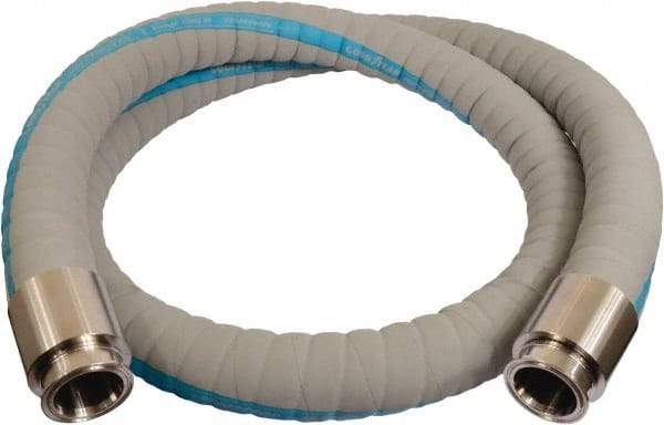 Continental ContiTech - 1-1/2" Inside x 2-1/50" Outside Diam, 220°F, Tri-Clovers Food & Beverage Hose - 2.3" Bend Radius, Gray, 20' Long, 250 Max psi, 29 Vacuum Rating - Eagle Tool & Supply