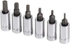 SK - 6 Piece 1/4" Drive Metric Hex Bit Socket Set - 2 to 6mm Hex - Eagle Tool & Supply