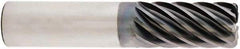 Niagara Cutter - 3/4", 9 Flute, Single End, Solid Carbide, 0.09" Corner Radius End Mill - 6" OAL, 38° Helix, Right Hand Flute, 3-1/4" LOC, Right Hand Cut - Eagle Tool & Supply