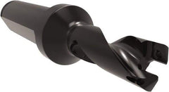 Allied Machine and Engineering - Series 11, 11 to 12mm Diam, 5/8" Diam Straight Shank with Flange, Helical Flute Spade Drill - 5/8" Max Depth, 1-43/64" Body Length, 3-35/64" OAL, Short Length, Through Coolant - Eagle Tool & Supply