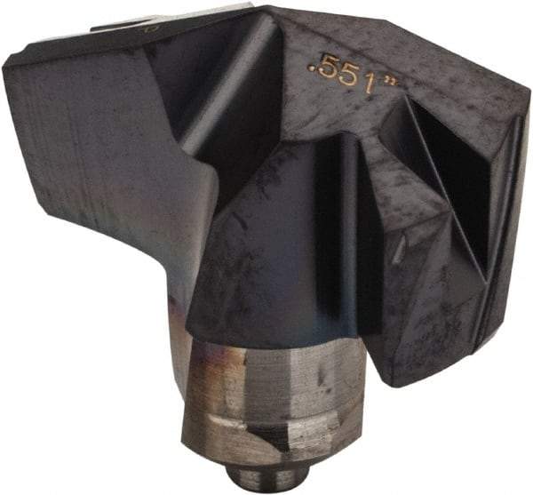 Iscar - Series ICP-2M, 0.551" Diam Grade IC908 140° Replaceable Drill Tip - Carbide, TiAlN Finish, 14 Seat Size, Through Coolant - Eagle Tool & Supply