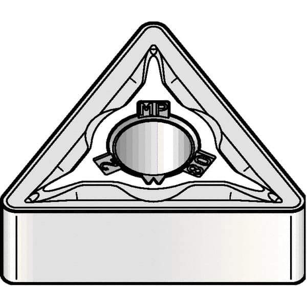 Kennametal - TNMG432 MP Grade KCP10B Carbide Turning Insert - TiCN/Al2O3/TiOCN Finish, 60° Triangle, 1/2" Inscr Circle, 3/16" Thick, 1/32" Corner Radius - Eagle Tool & Supply