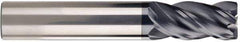 SGS - 20mm, 38mm LOC, 20mm Shank Diam, 104mm OAL, 4 Flute, Solid Carbide Square End Mill - Single End, AlTiN Finish, Spiral Flute, Variable° Helix, Centercutting, Right Hand Cut, Right Hand Flute, Series Z1M - Eagle Tool & Supply