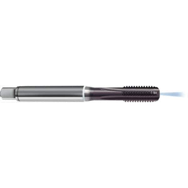 Guhring - #12-24 UNC 2B 4 Flute TiAlN Finish High Speed Steel Straight Flute Standard Hand Tap - Modified Bottoming, Right Hand Thread, 80mm OAL, H3/H4 Limit, Through Coolant - Exact Industrial Supply