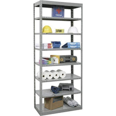 Hallowell - 8 Shelf Starter Heavy-Duty Open Steel Shelving - 800 Lb Capacity, 36" Wide x 87" High x 24" Deep, Gray - Eagle Tool & Supply