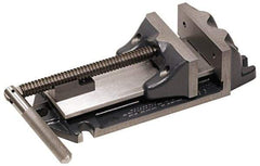 Cardinal Tool - 6" Jaw Opening Capacity x 2" Throat Depth, Horizontal Drill Press Vise - 6" Wide Jaw, Stationary Base, Rapid Action, 15" OAL x 3-11/16" Overall Height, Steel - Eagle Tool & Supply