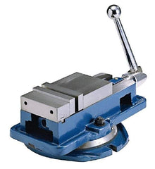Interstate - 4" Jaw Width, 4" Jaw Opening Capacity, Horizontal Swivel Machine Vise - Manual Operation, 4,409 Lb Capacity, 1 Station, 14.85" Long x 4-31/32" High x 1-1/8" Deep, 1-1/8" Jaw Height - Eagle Tool & Supply