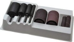 Made in USA - 12-Piece Spiral Band Kit - Includes 1/2 to 1-1/2" Diam & 2" Wide Band Drums in Coarse & Fine Grades - Eagle Tool & Supply