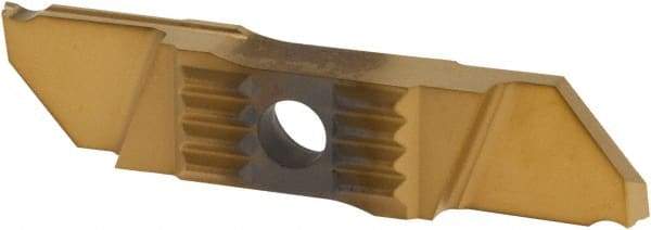 NTK - CTPW FLK ZM3 Grade, 0.0984" Cutting Width, Carbide Cutoff Insert - 17° Left Hand Lead Angle, 0.002, 0.008" Cnr Rad, TiN Coated - Eagle Tool & Supply