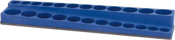Value Collection - 24 Piece Capacity Magnetic Deep & Shallow Socket Holder - 3/8" Drive, Blue - Eagle Tool & Supply